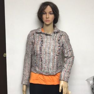 New American Rag Aspen Zip Up jacket Women’s XS woven metallic detailed knit Y2K